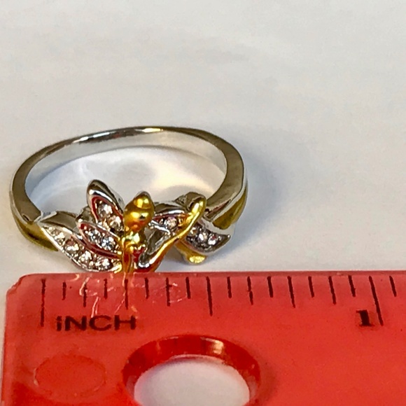 Tinker Bell Tinkerbell Tink Ring Disney Size 6 7  Silver Gold Plated - Picture 8 of 8